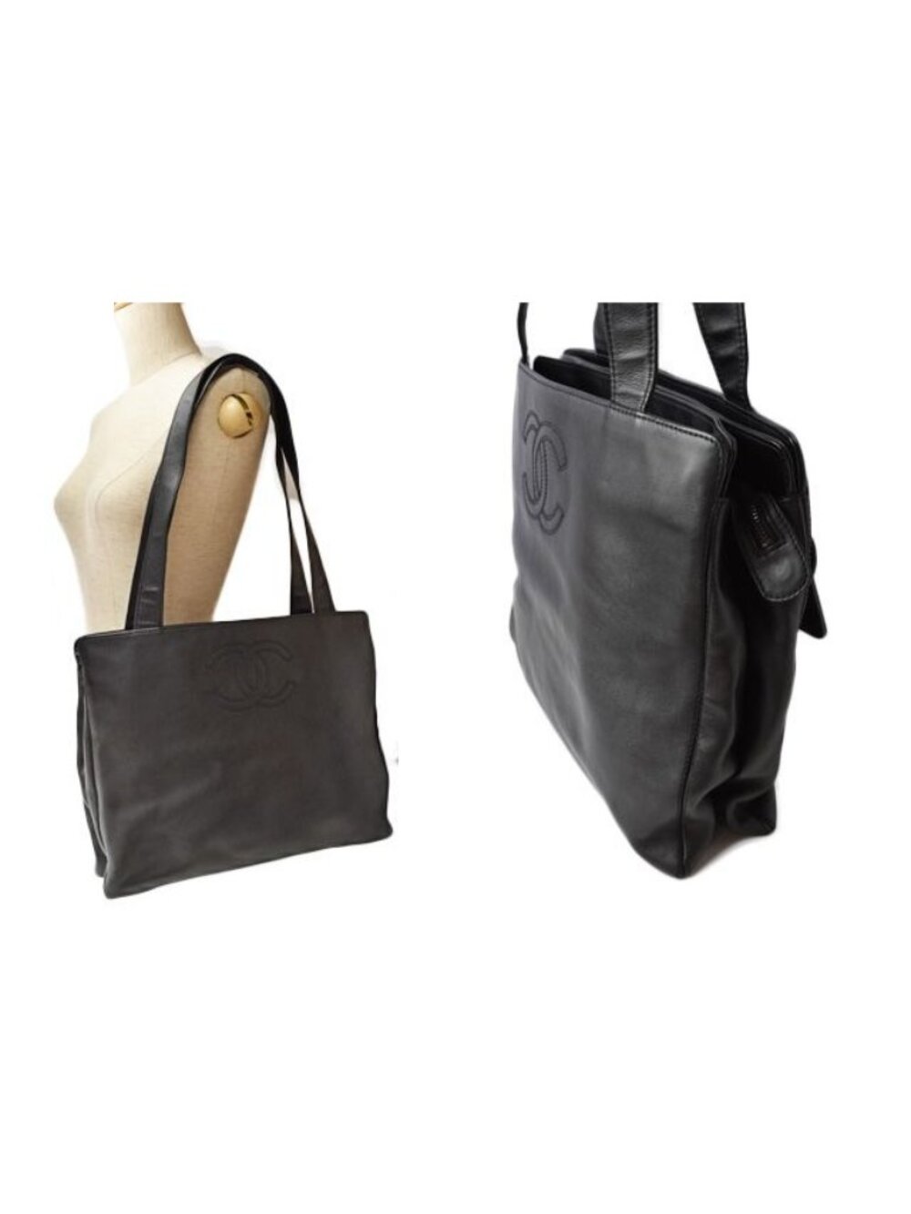 Chanel Tote A4 Lamb Leather Black - Picture 2 of 9